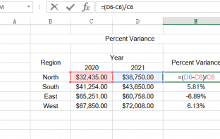 Percent Variance